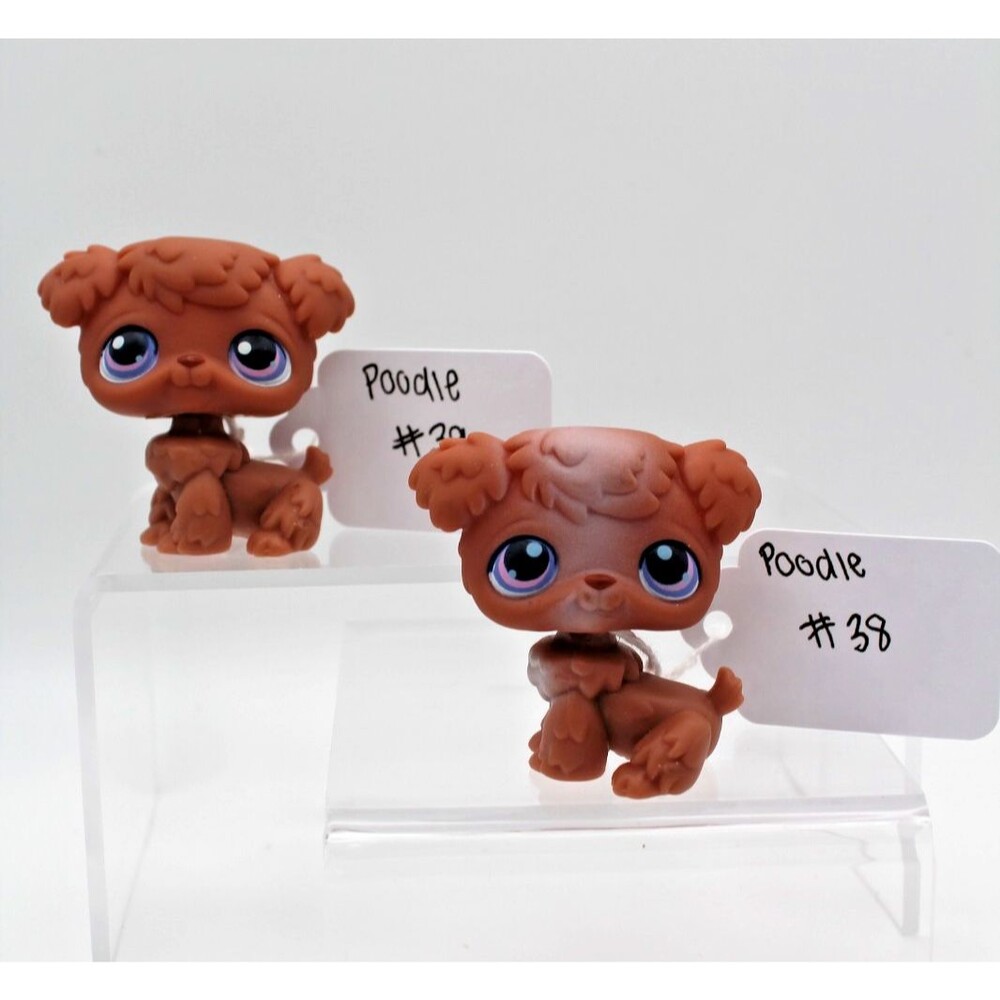 Littlest Pet Shop LPS #38 #39 Poodle Dogs Pair Authentic Hasbro Vintage G2